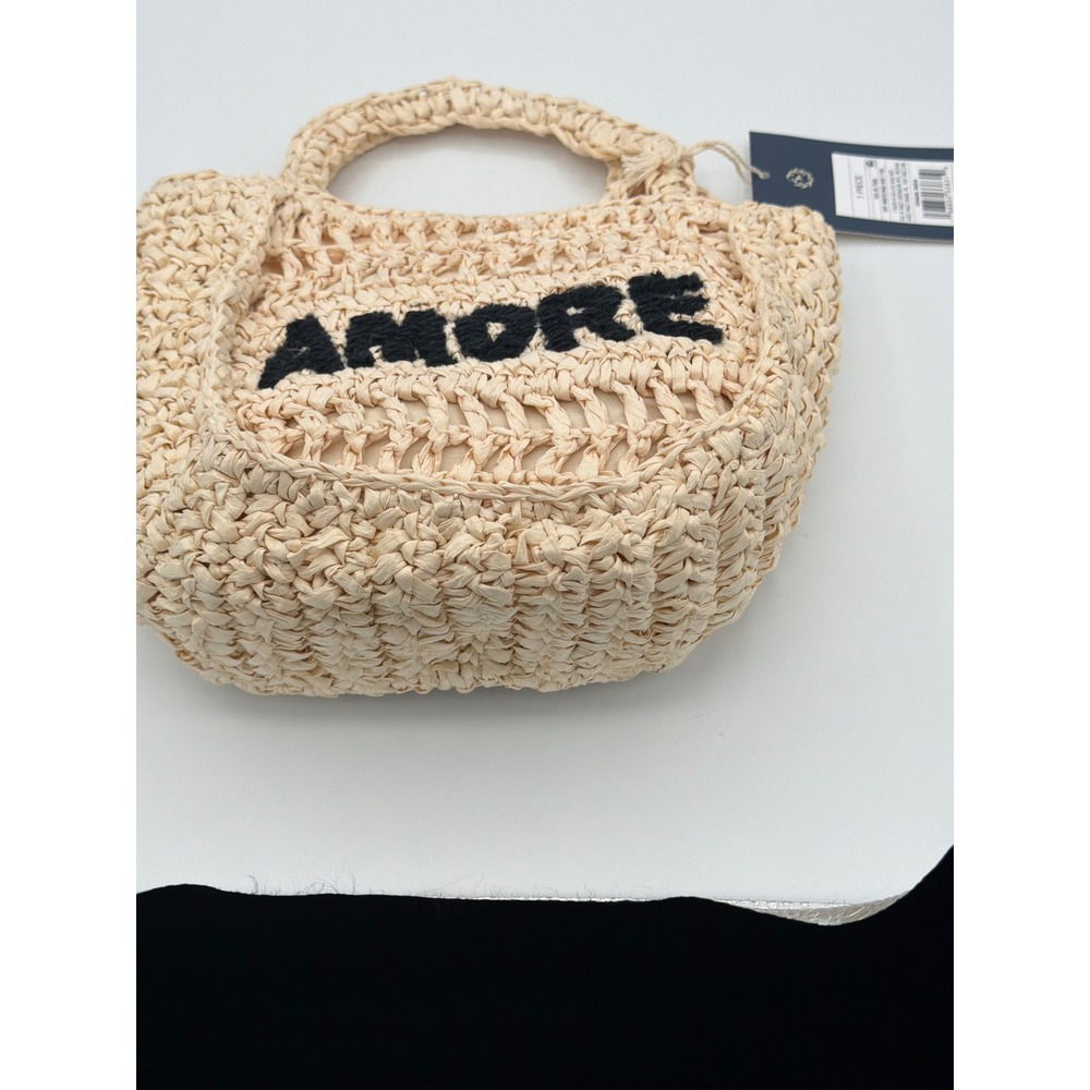 Universal Thread Amore Straw Mini Tote Bag Off-White Raffia Summer Handbag NEW